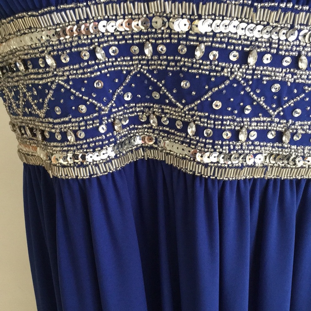 Js Boutique Royal Blue sequined detailed Dress - Picture 2 of 5